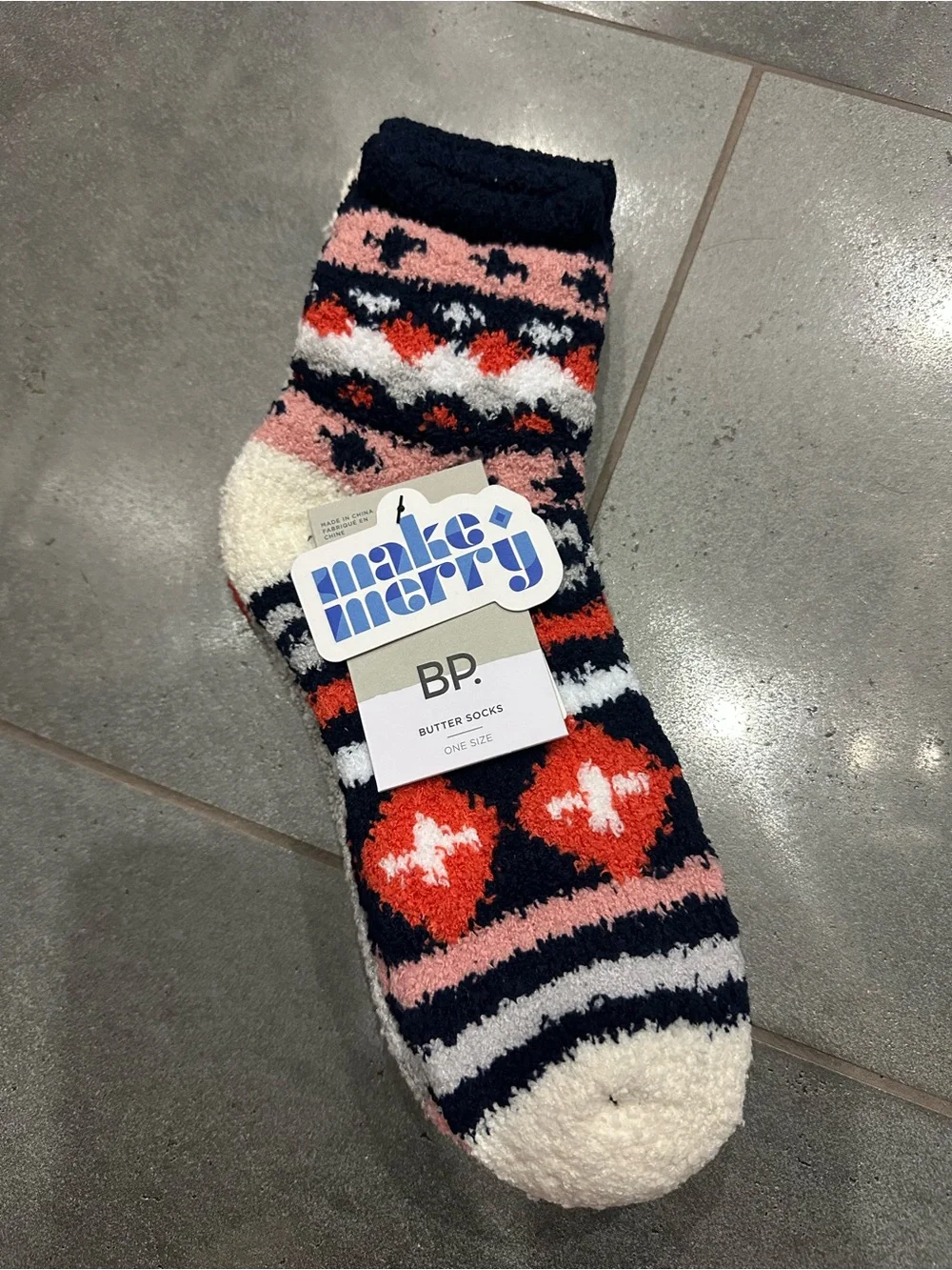 BP New 2 Pack Butter Crew Socks, soft cozy fuzzy